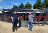 Councillor Drew McKenzie and Councillor Stephen McCabe at the replica of PS Comet in Port Glasgow